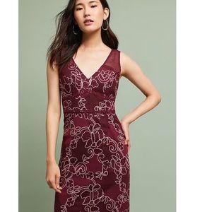 Anthropologie Moulinette Soeurs Wine Lace Dress Sz 4 NWT